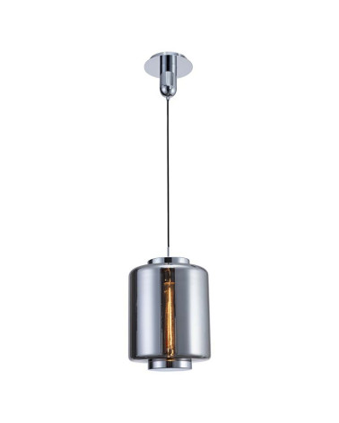 Lámpara de techo Ø30x39cm estilo industrial elegante 1xE27 máx.20W con cristal tubular translucido acabado grafito