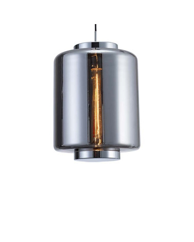 Lámpara de techo Ø30x39cm estilo industrial elegante 1xE27 máx.20W con cristal tubular translucido acabado grafito