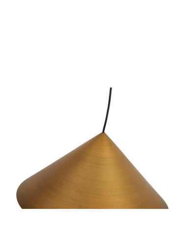 Lámpara colgante LED 10W 3000K regulable acabado cuero con tulipa cónica 24cm