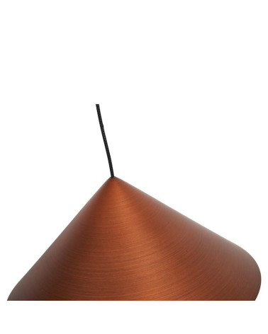 Lámpara colgante LED 10W 3000K regulable acabado cobre con tulipa cónica 24cm