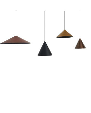 Lámpara de techo lineal LED 20W combina diferentes tulipas cónicas 3000K regulable TRIAC