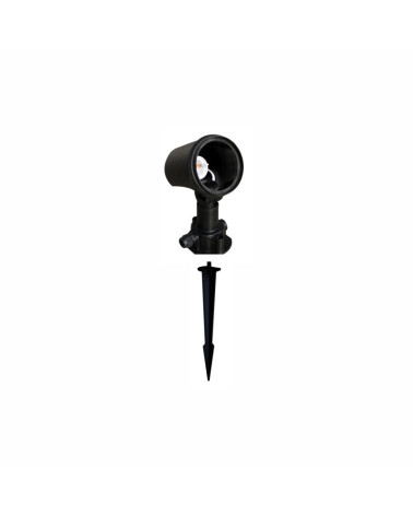 Piqueta con foco orientable negro para lampara PAR38 con cable y enchufe