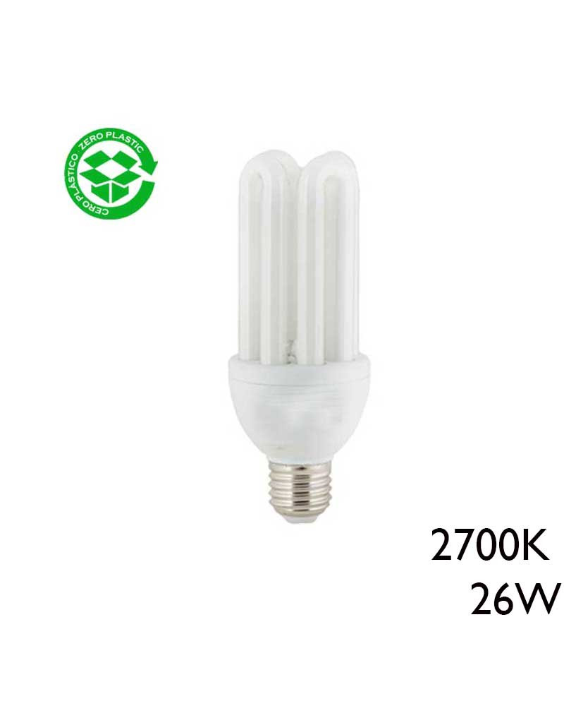 3U 26W E27 2700K low energy bulb