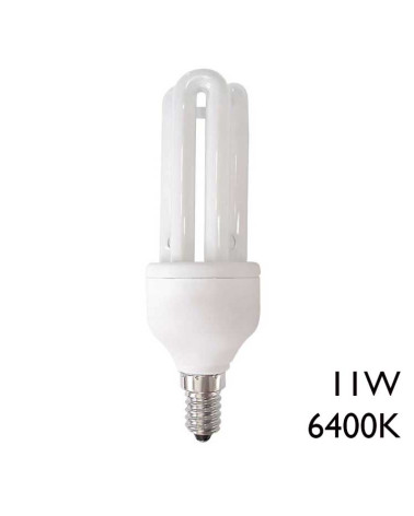 Bombilla bajo consumo 11W 3U5 E14 6400K