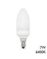 Bombilla bajo consumo vela 7W E14 6400K