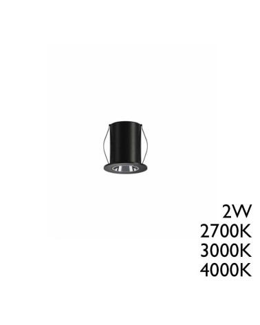 Mini downlight  2W Ø 22mm ancho 2700K 3000K 4000K negro 90Lm