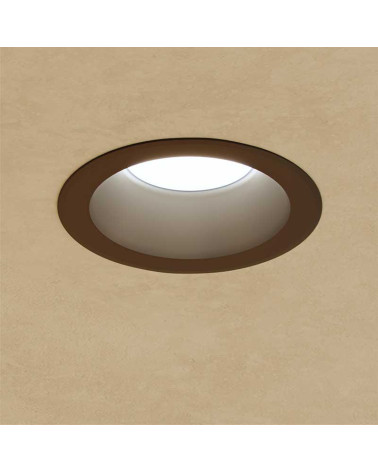 Aro downlight LED 15W redondo policarbonato negro empotrable 15cm CCT Switch Regulable