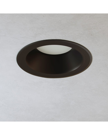 Aro downlight LED 15W redondo policarbonato negro empotrable 15cm CCT Switch Regulable