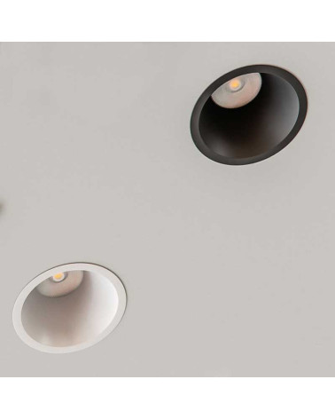 Downlight cúpula fija 8,2cm GU10 blanco mate y negro mate agujero 7,3cm
