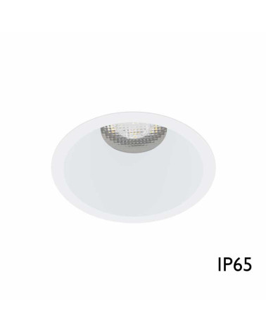Downlight cúpula fija IP65 8,2cm GU10 G5.3 blanco mate y negro mate agujero 7,3cm