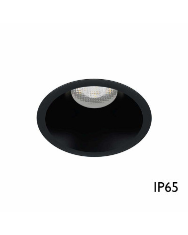 Downlight cúpula fija IP65 8,2cm GU10 G5.3 blanco mate y negro mate agujero 7,3cm