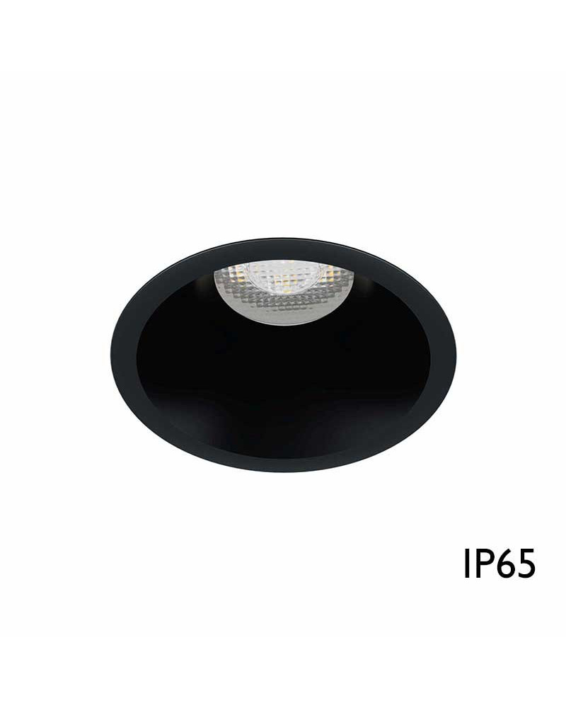 Downlight cúpula fija IP65 8,2cm GU10 G5.3 blanco mate y negro mate agujero 7,3cm
