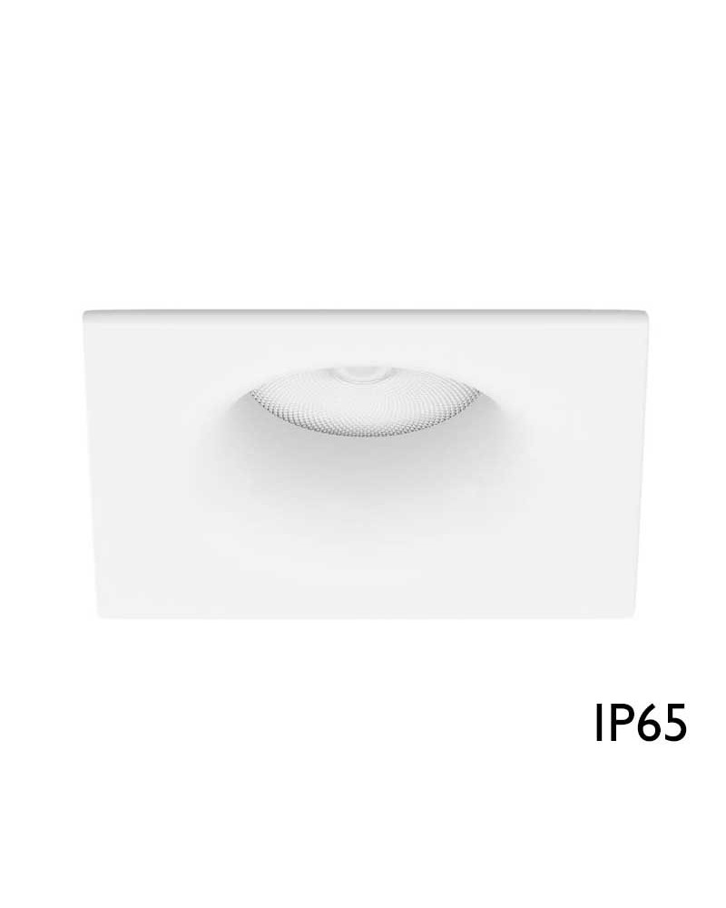 Fixed dome downlight IP65 square 8.6cm GU10 G5.3 matte white and matte black hole 7.3cm