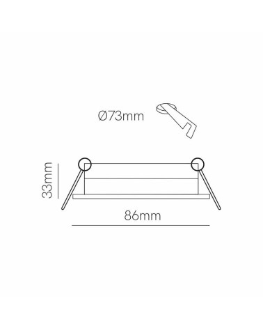 Downlight cúpula fija IP65 cuadrado 8,6cm GU10 G5.3 blanco mate y negro mate agujero 7,3cm