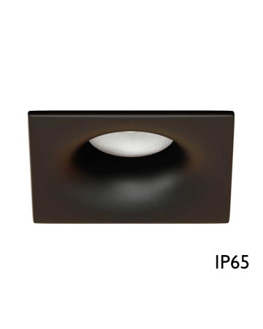 Downlight cúpula fija IP65 cuadrado 8,6cm GU10 G5.3 blanco mate y negro mate agujero 7,3cm
