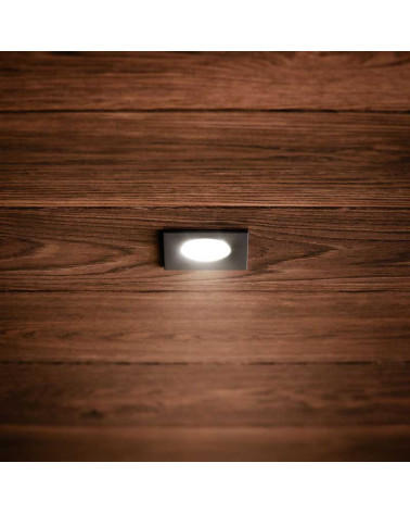 Fixed dome downlight IP65 square 8.6cm GU10 G5.3 matte white and matte black hole 7.3cm