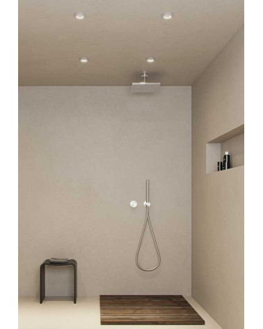 IP44 Downlight, 7.8cm wide frame, G5.3, brushed aluminum or matte white, 6.2cm hole