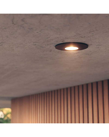 Downlight IP65 8,5cm G5.3 aluminio cepillado negro blanco agujero 7cm