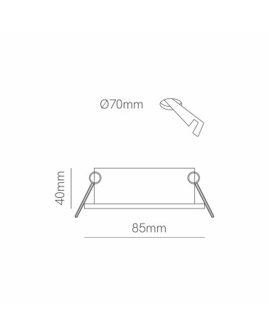 Downlight IP65 8,5cm G5.3 aluminio cepillado negro blanco agujero 7cm