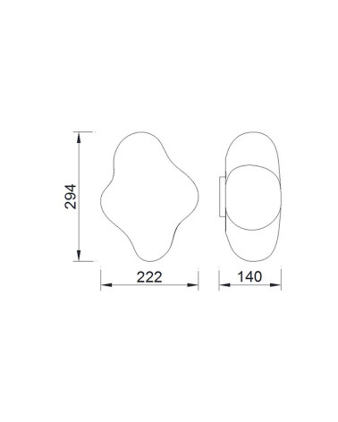 Aplique de pared LED 3W efecto nube 3000K 280Lm líneas asímetricas y fluidas acabado blanco