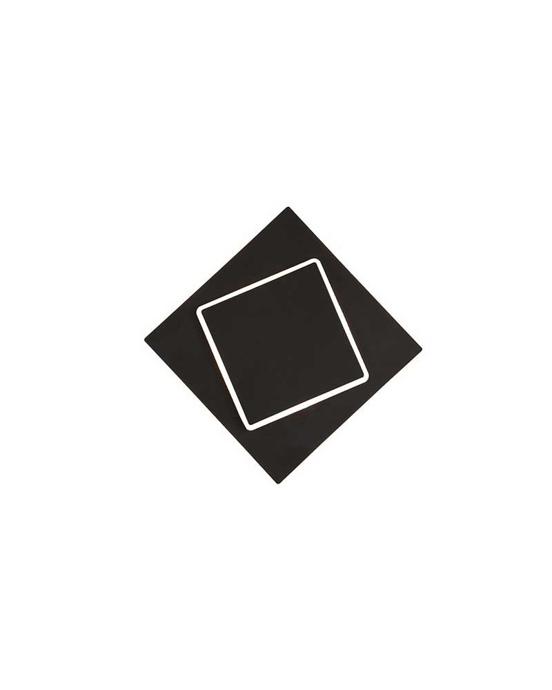 18cm square LED wall or ceiling light 12W 3000K, white or black finish
