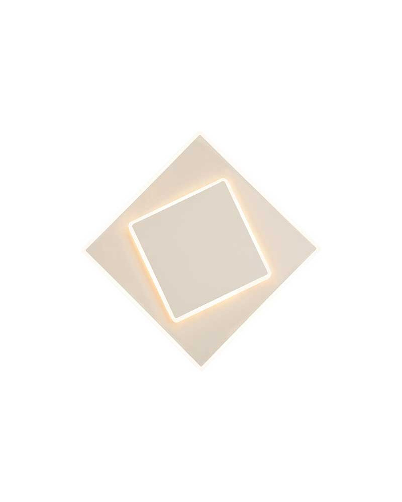 28cm square LED wall or ceiling light, 18W 3000K, white or black finish