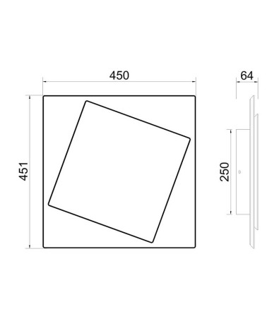 Aplique o plafón 45cm cuadrado LED 30W 3000K acabado blanco o negro