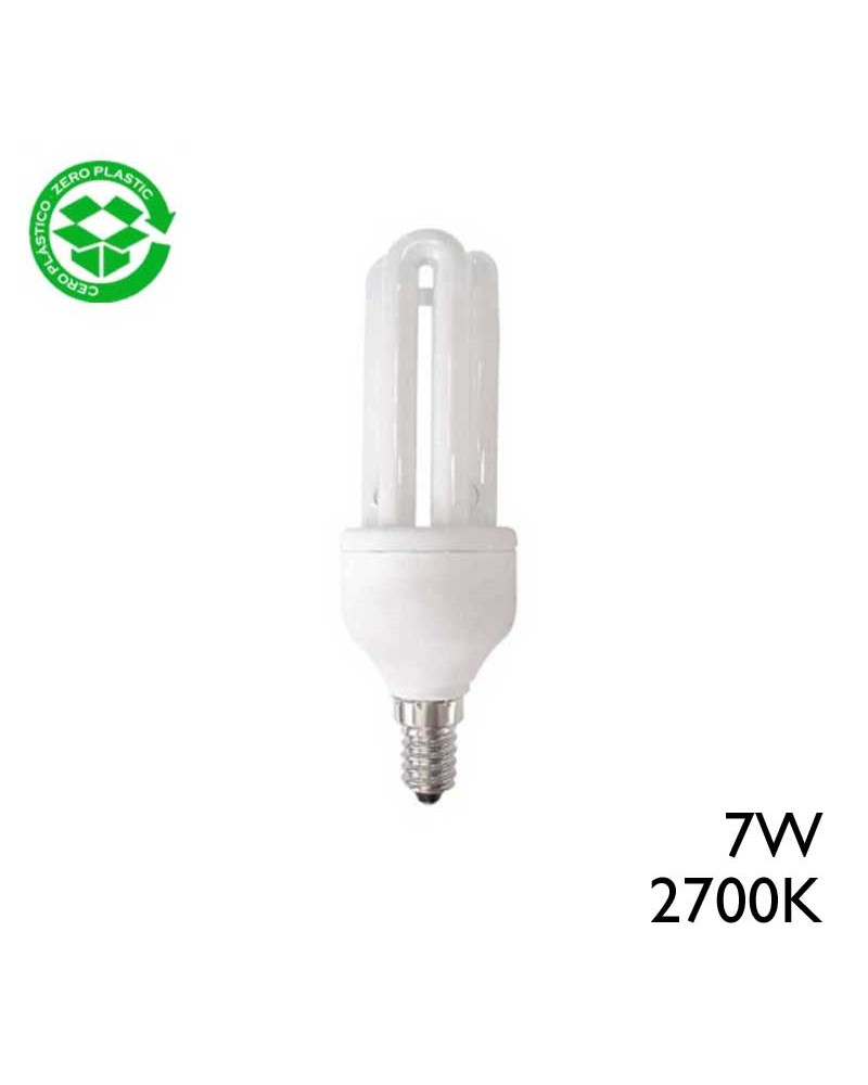 Bombilla bajo consumo mini 7W E14 2700K