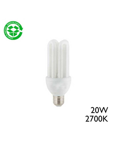 3U 20W E27 2700K energy saving light bulb