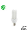 3U 20W E27 2700K energy saving light bulb