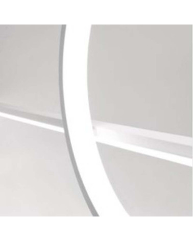 Lámpara Colgante Lineal 124cm LED 50W con Aro y Doble Eje 3000K 4000Lm acabados blanco y negro