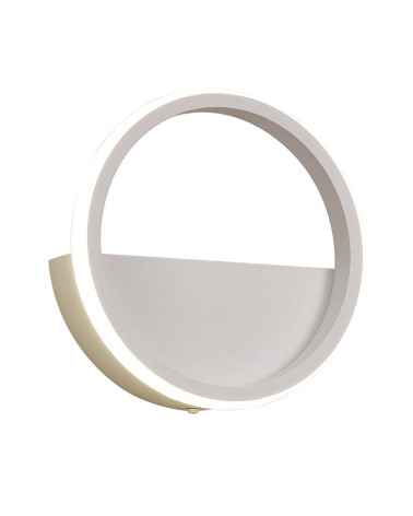 Large 8W LED wall light (Ø25cm) with minimalist ring, 3000K, 640Lm, white or black finish