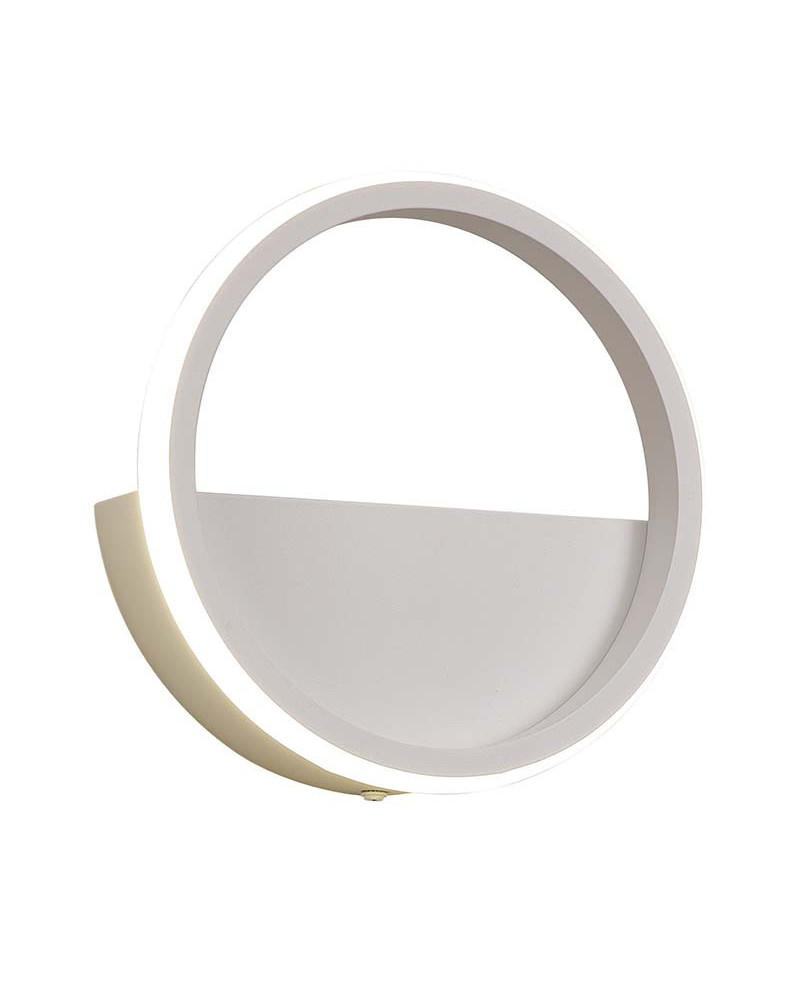 Large 8W LED wall light (Ø25cm) with minimalist ring, 3000K, 640Lm, white or black finish