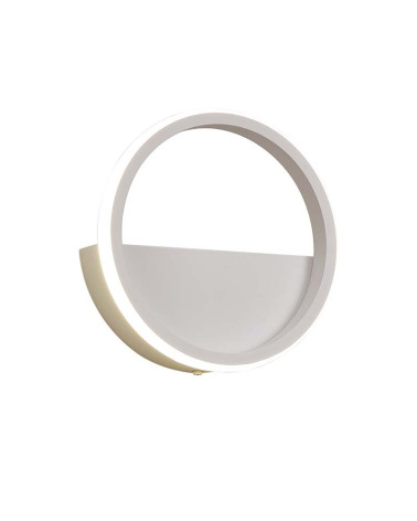Medium size 8W LED wall light (Ø20cm) with minimalist ring 3000K 640Lm white or black finish