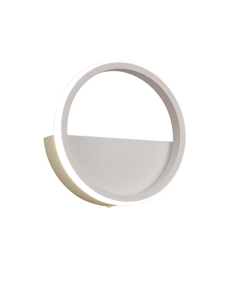 Medium size 8W LED wall light (Ø20cm) with minimalist ring 3000K 640Lm white or black finish