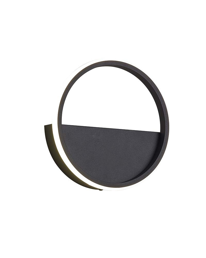 Aplique de pared LED 8W tamaño mediano (Ø20cm) con aro minimalista 3000K 640Lm acabado blanco o negro