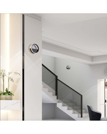 Aplique de pared LED 8W tamaño mediano (Ø20cm) con aro minimalista 3000K 640Lm acabado blanco o negro