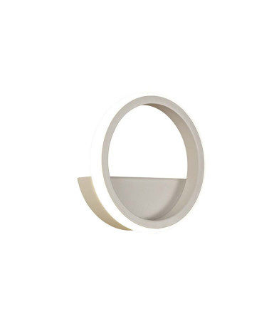 Small 8W LED wall light (Ø15cm) with minimalist ring, 3000K, 640Lm, white or black finish