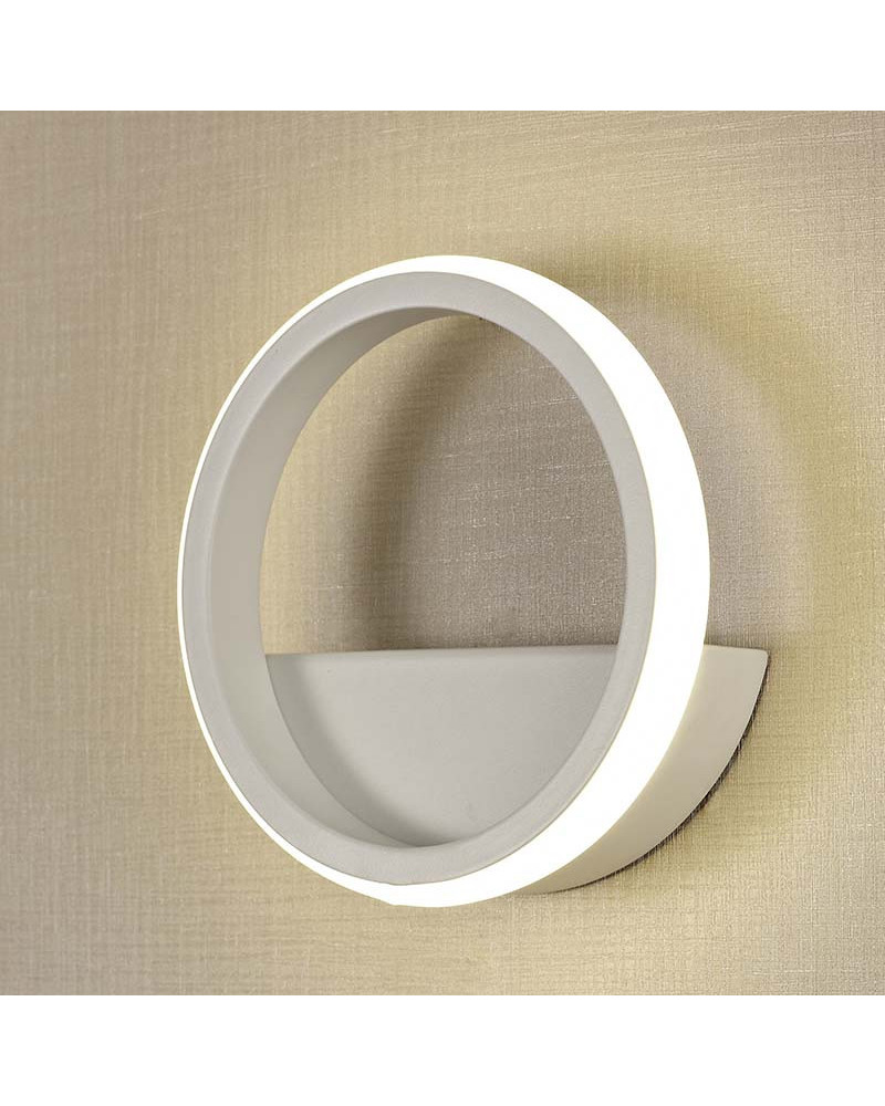 Aplique de pared LED 8W tamaño pequeño (Ø15cm) con aro minimalista 3000K 640Lm acabado blanco o negro