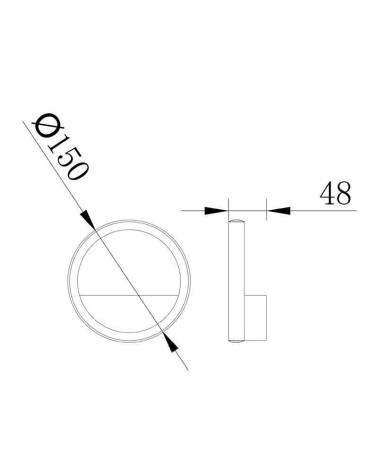 Aplique de pared LED 8W tamaño pequeño (Ø15cm) con aro minimalista 3000K 640Lm acabado blanco o negro