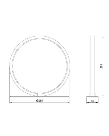 Lámpara de sobremesa LED 8W aro de 26cm luz circular 3000K 640Lm acabado blanco o negro
