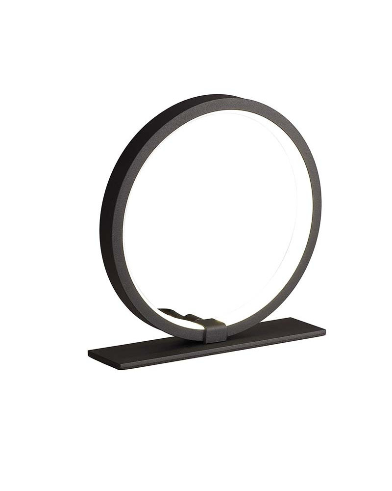 LED table lamp 8W 26cm ring circular light 3000K 640Lm white or black finish