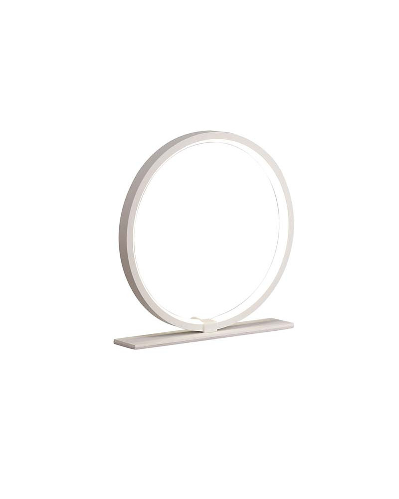 Lámpara de sobremesa LED 8W aro de 20cm luz circular 3000K 640Lm acabado blanco o negro