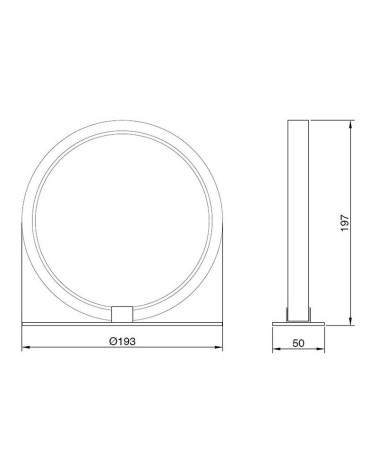 Lámpara de sobremesa LED 8W aro de 20cm luz circular 3000K 640Lm acabado blanco o negro