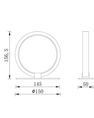 LED table lamp 8W 16cm ring circular light 3000K 640Lm white or black finish