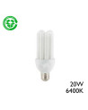 Bombilla bajo consumo 3U 20W E27 6400K