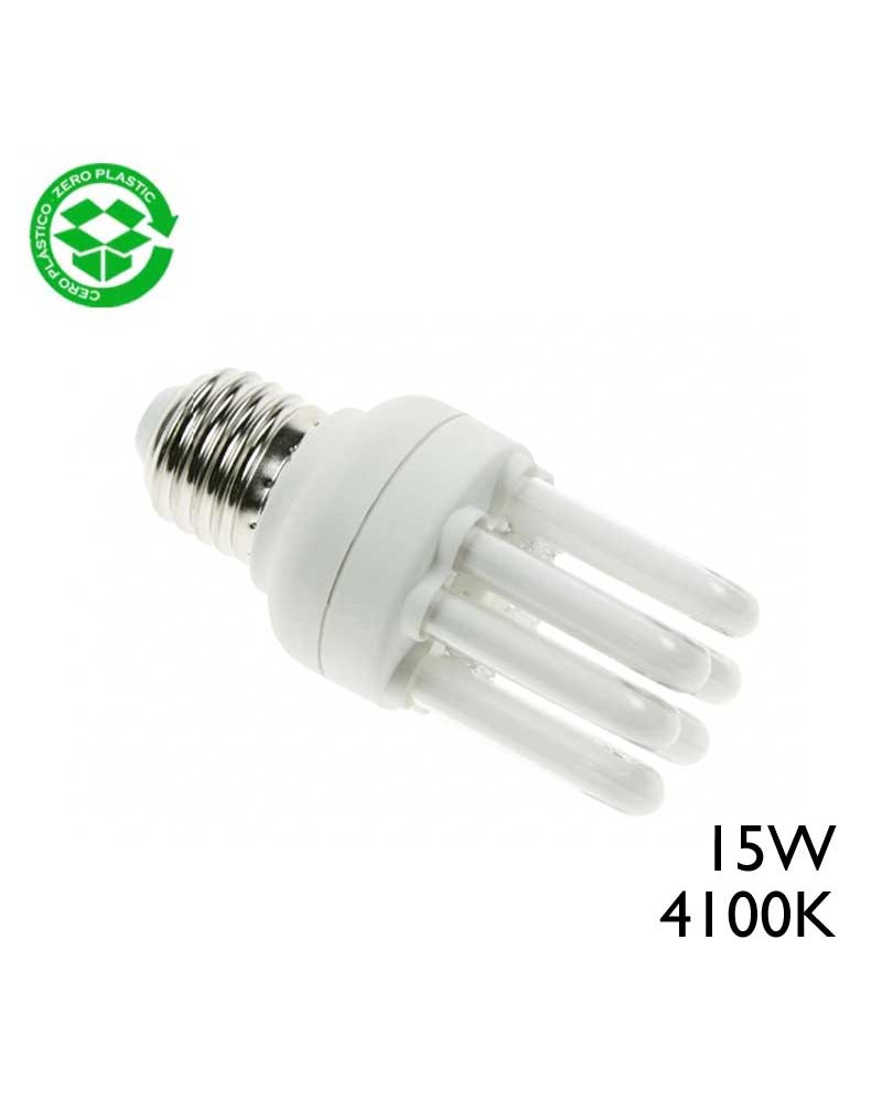 6U 15W E27 4100K low energy bulb