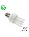 Bombilla bajo consumo 6U 15W E27 4100K