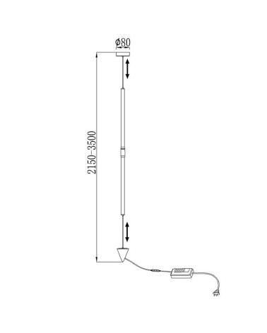 Linear LED pendant light, 36W 3000K, dimmable, available in black and white finishes