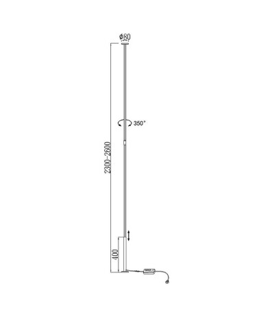 Lámpara de diseño LED 36W columna rígida giratoria de suelo a techo 3000K regulables y acabado blanco o negro
